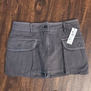 Garage Dark Gray Utility Mini Skirt